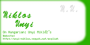 miklos unyi business card